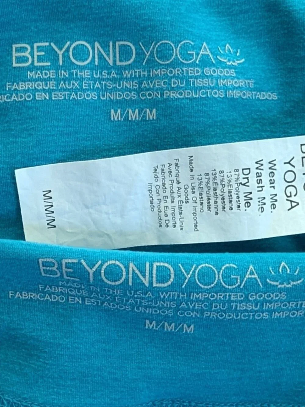 Beyond Yoga set spacedye one up gym tank & high rise biker shorts in Cali Blue M